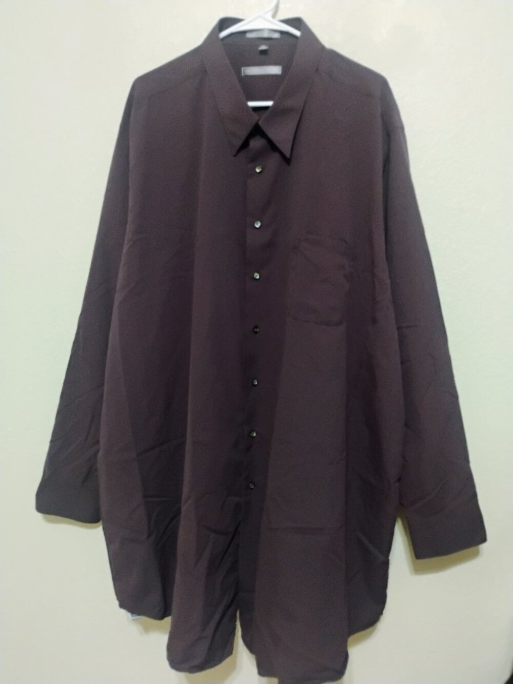 Geoffrey Beene Men's 20 37/38 Big Tall Burgundy Dress Shirt Button Down